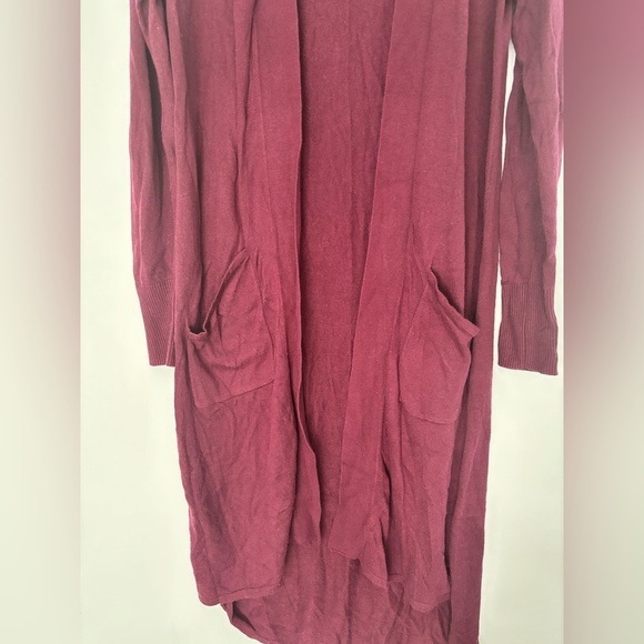 H By Halston Womens Long Sweater Duster Cardigan Size XS Color Plum - Picture 4 of 4